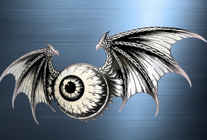 Sinister Demonic Eyeball with Wings
