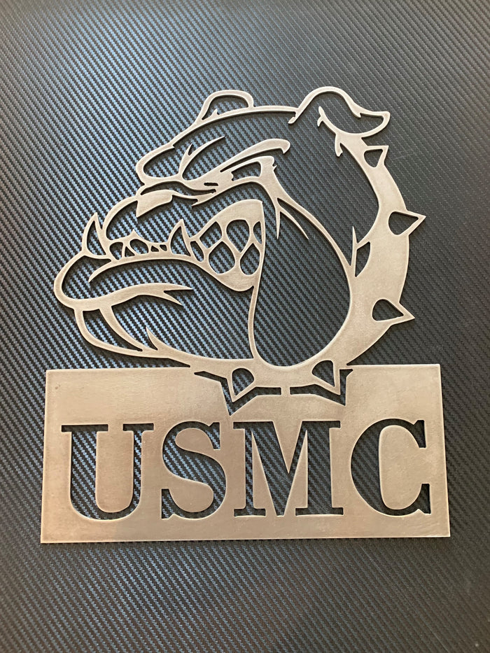 USMC Bulldog Plasma Metal Art