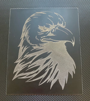 Bald Eagle Silhouette Engraved and Plasma Metal Art