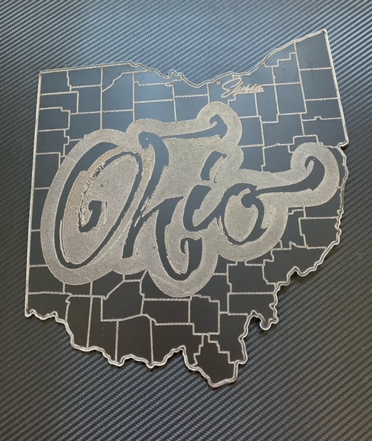 Painted Ohio Engraved and Plasma Cut