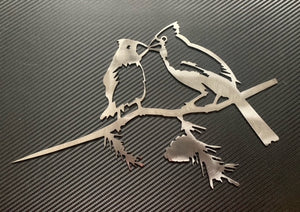 Cardinals Tree Decoration Plasma Cut Metal Art