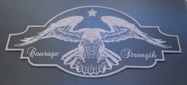 Courage and Strength Engraved and Plasma Cut Metal Art