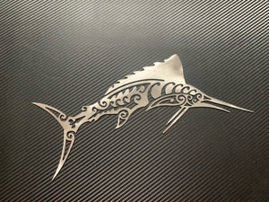 Tribal Swordfish Plasma Metal Cut Art
